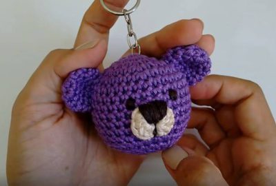 Teddy Bear Crochet Keychain