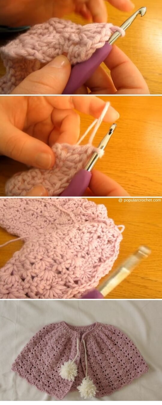Very easy crochet winter shrug popularcrochet.com #easycrochet #shrug #crochet #freepattern #fall winter