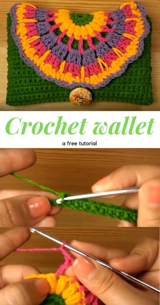 Crochet Colorful Wallet popularcrochet.com #crochet #wallet 