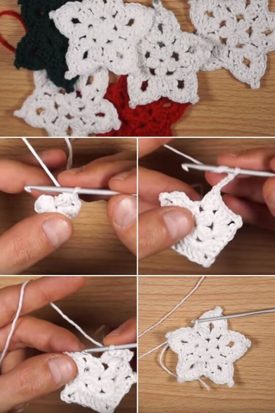 Crochet Star Ornament popularcrochet.com #crochet #star #ornament 