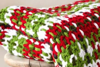Crochet Plaid Woven Afghan 1