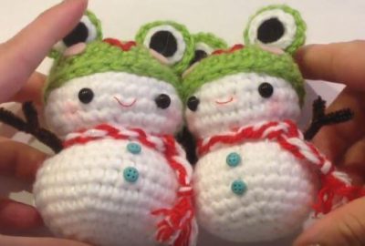 Christmas Ornament Snowman Amigurumi Crochet