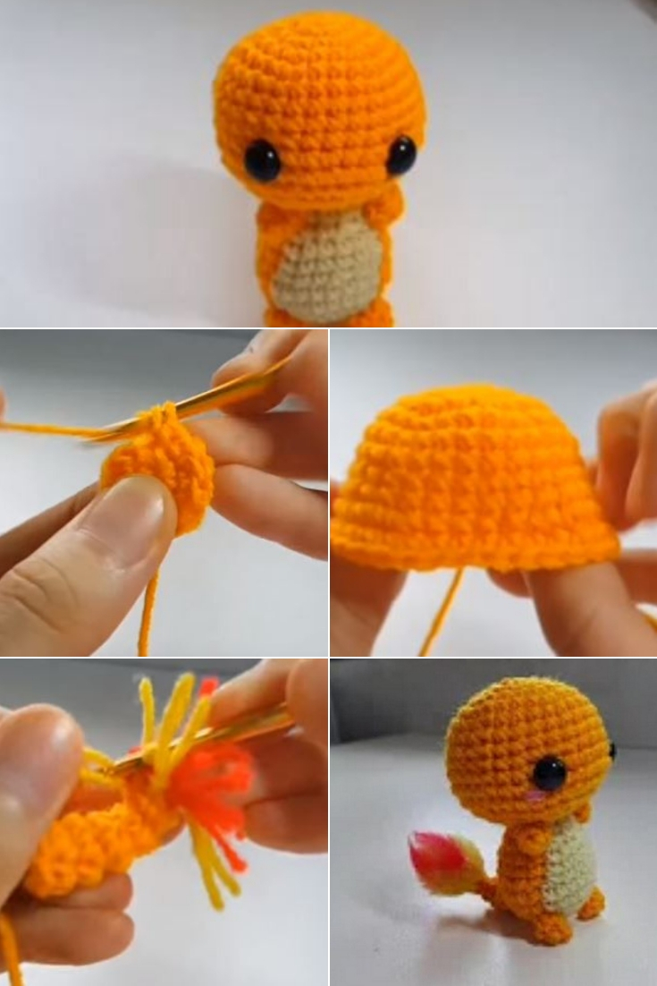 Crochet Charmander Amigurumi popularcrochet.com #crochet #charmander 