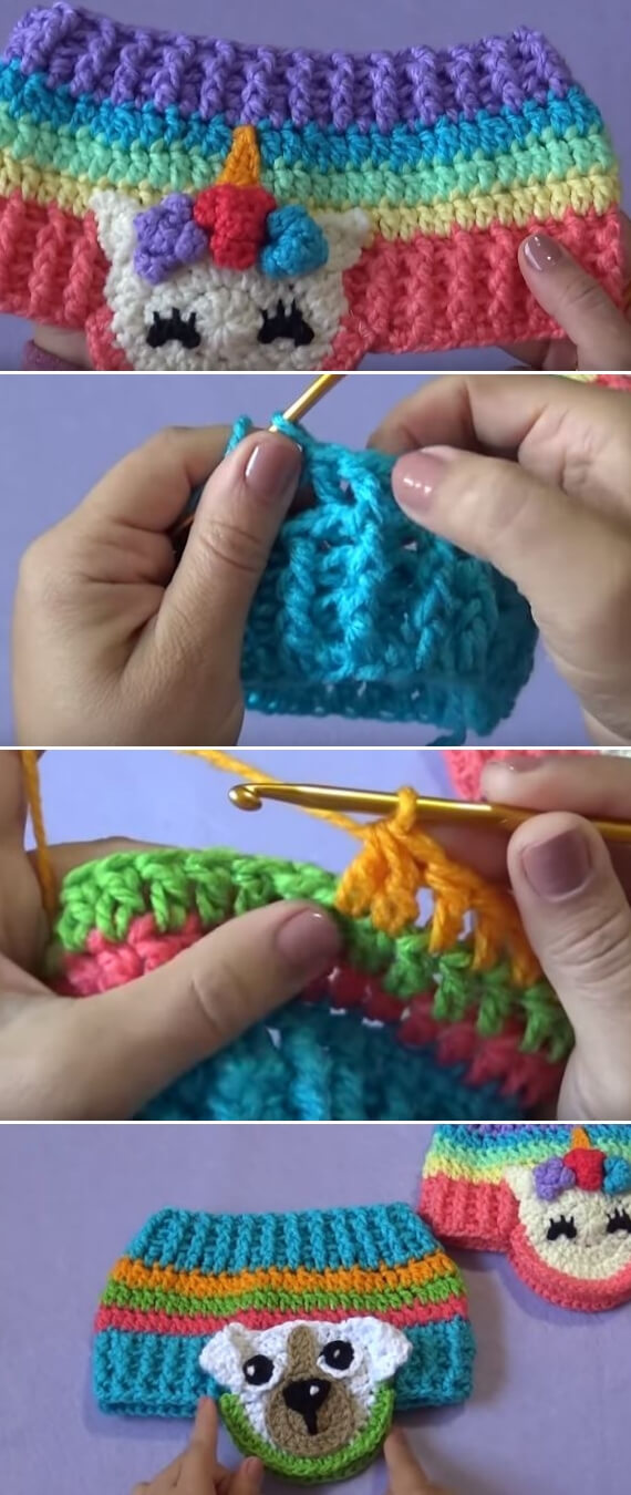 Colorful Crochet headband popularcrochet.com #crochet #beanie #cablestitch 
