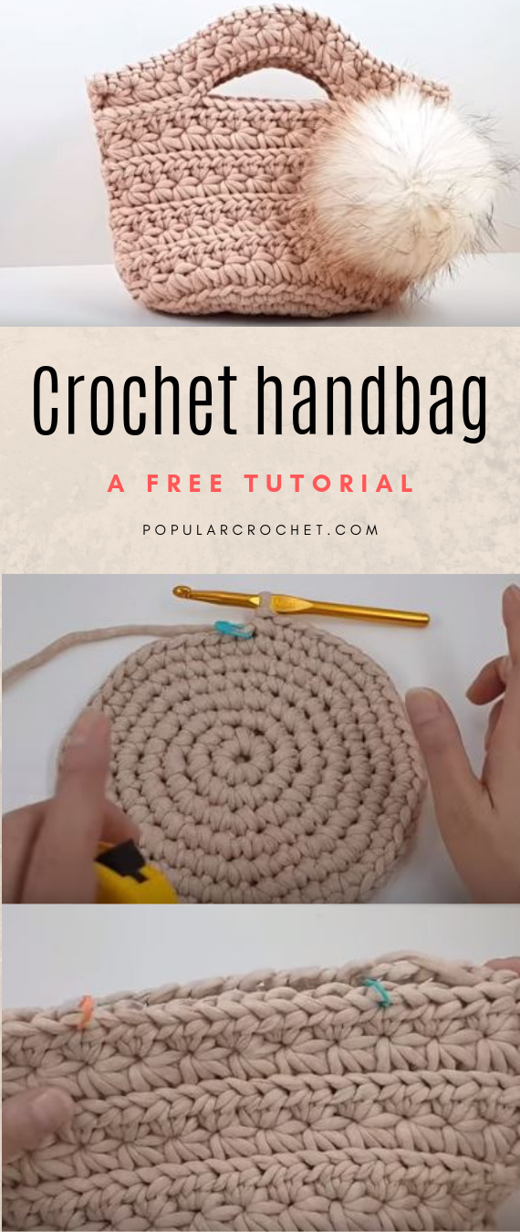 Crochet handbag popularcrochet.com #popularcrochet #crochet #crochethandbag #freecrochettutorial 