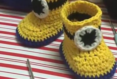 Minion Crochet Bootie 1