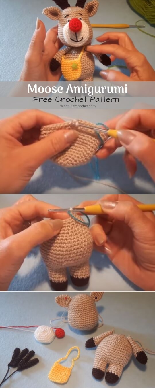 Amigurumi Moose popularcrochet.com #crochet #moose #amigurumi 
