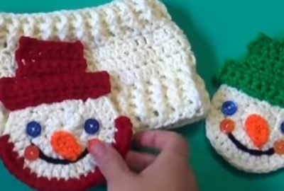 Snowman Crochet Applique / Ornament 1