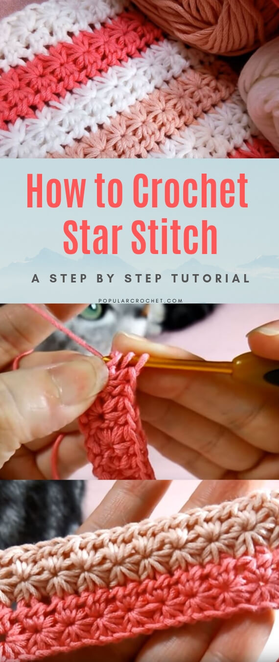 How to crochet Star stitch popularcrochet.com #popularcrochet #crochet #starstitch #freecrochet #freecrochetpattern 