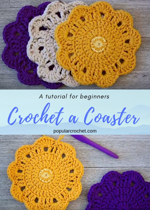 Crochet a Coaster popularcrochet.com #popularcrochet #crochet #coaster #freecrochetpattern 