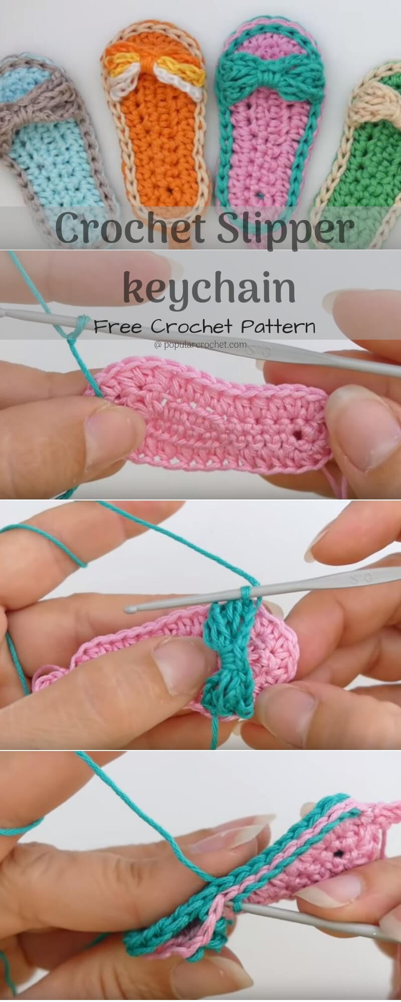 Crochet a Coaster popularcrochet.com #popularcrochet #crochet #slipper #keychain #freecrochetpattern 