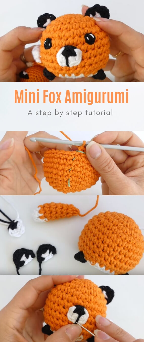 Mini fox Amigurumi  popularcrochet.com #popularcrochet #crochet #fox #keychain #freecrochetpattern 