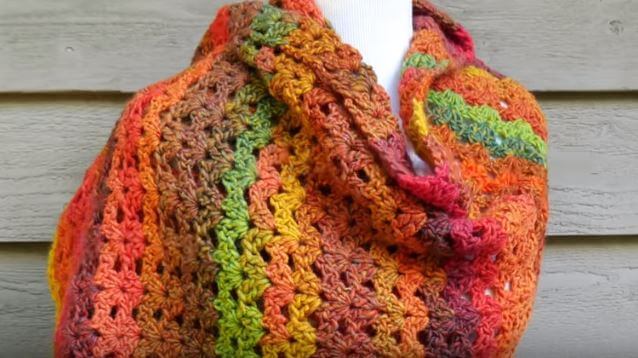 How To Crochet an Autumn Shawl 1