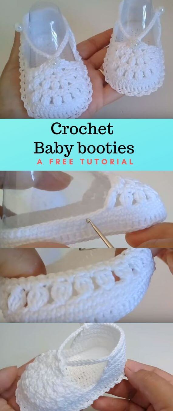 Crochet newborn baby booties popularcrochet.com #popularcrochet #crochet #babybooties #freecrochetpattern 